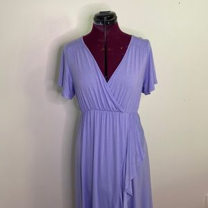 *BOGO Ingrid + Isabel women’s maternity maxi dress XS lavender V-neck ruffles